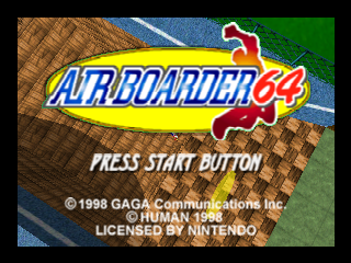 Air Boarder 64 (Europe) Title Screen